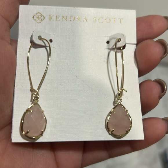 KENDRA SCOTT WOMENS CARINNE ROSE QUARTZ DROP EARRINGS 682 - Picture 6 of 6